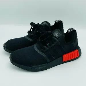 Adidas NMD R1 Core Black Solar Red Sneaker Sz 8 Adidas Mens BOOST NMD R1 Core Black Solar Red EE5085 Running  main image 4
